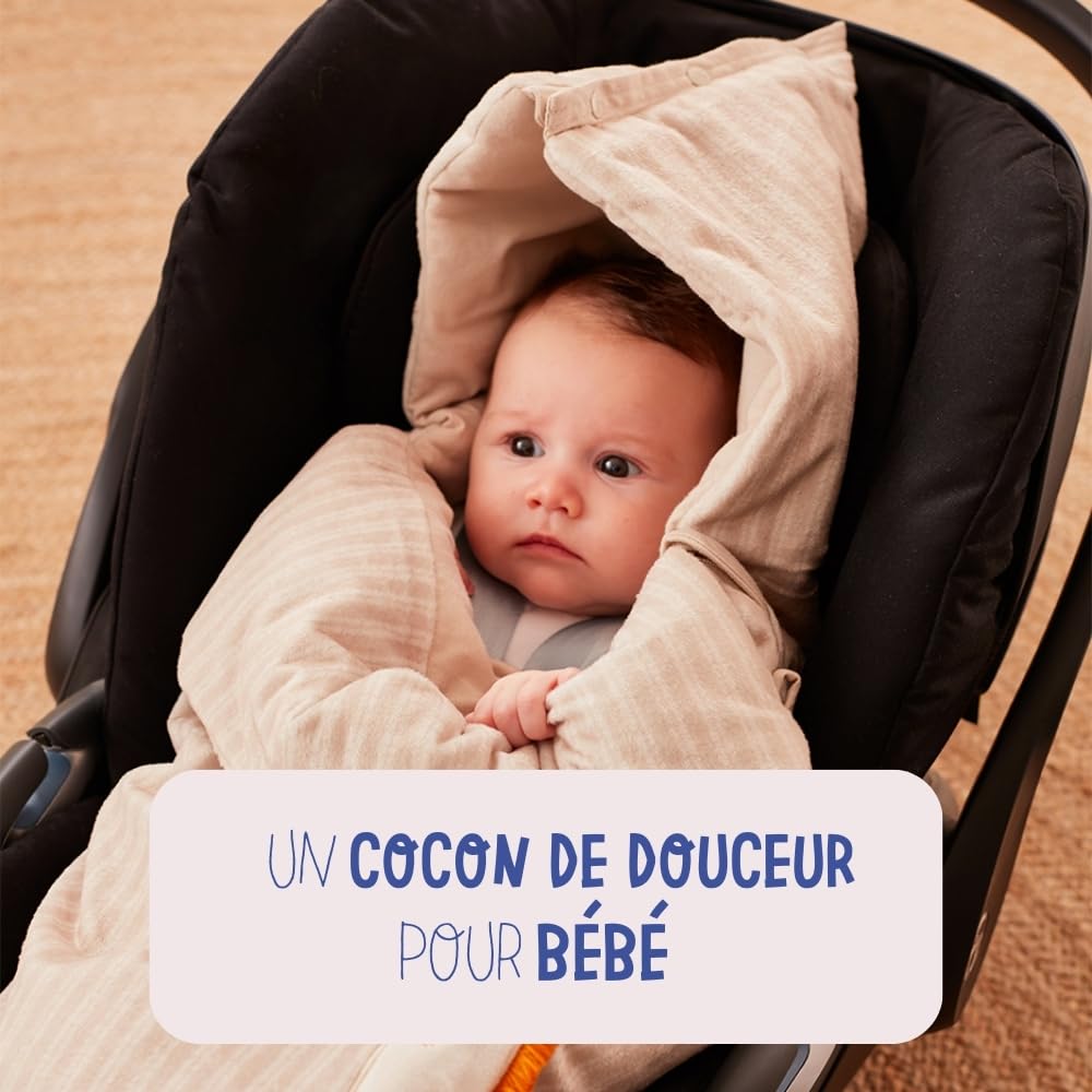 NOUKIE'S Tiga Veloudoux Nido de ángel Beige para asiento de coche, cochecito