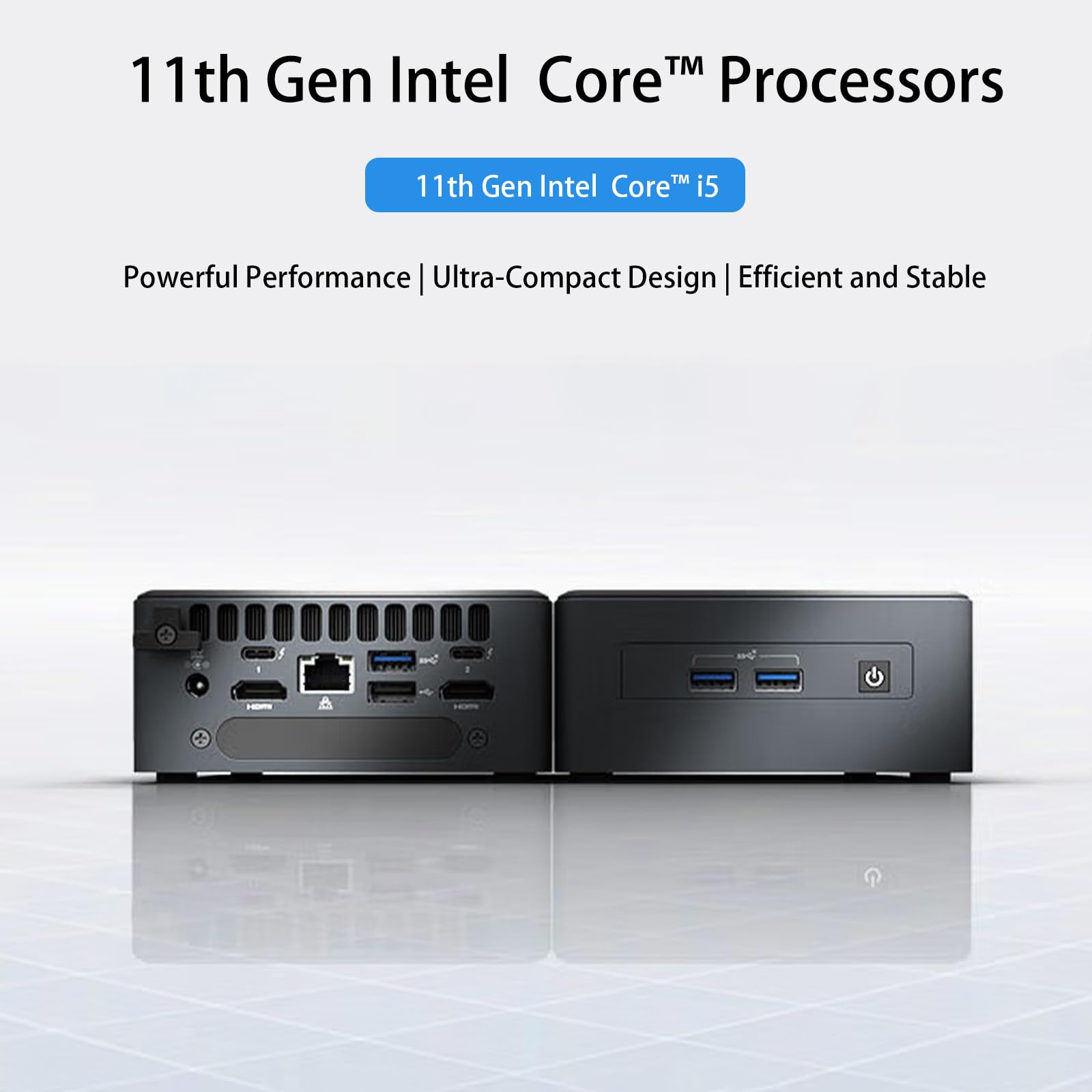 Cutesliving NUC 11 Pro Mini PC NUC11TNKV5, 11ª generación Core i5-1145G7, WiFi 6, Thunderbolt 4, 4.4GHz, pantalla dual 4K, Bluetooth 5.2, mini computadora de escritorio compacta de oficina (barebone)