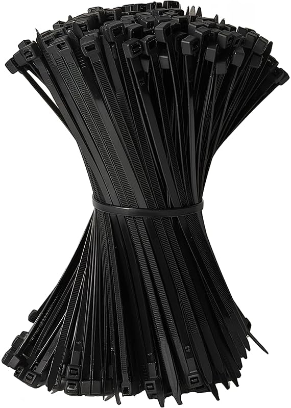 Zip Ties, Multi-Purpose Zip Ties 8 inch (100 Pack) Self-Locking Cable Management Cable Ties, Wire Ties for Home, Office, Garden, Indoor, Outdoor - Black