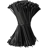 Zip Ties, Multi-Purpose Zip Ties 8 inch (100 Pack) Self-Locking Cable Management Cable Ties, Wire Ties for Home, Office, Garden, Indoor, Outdoor – Black