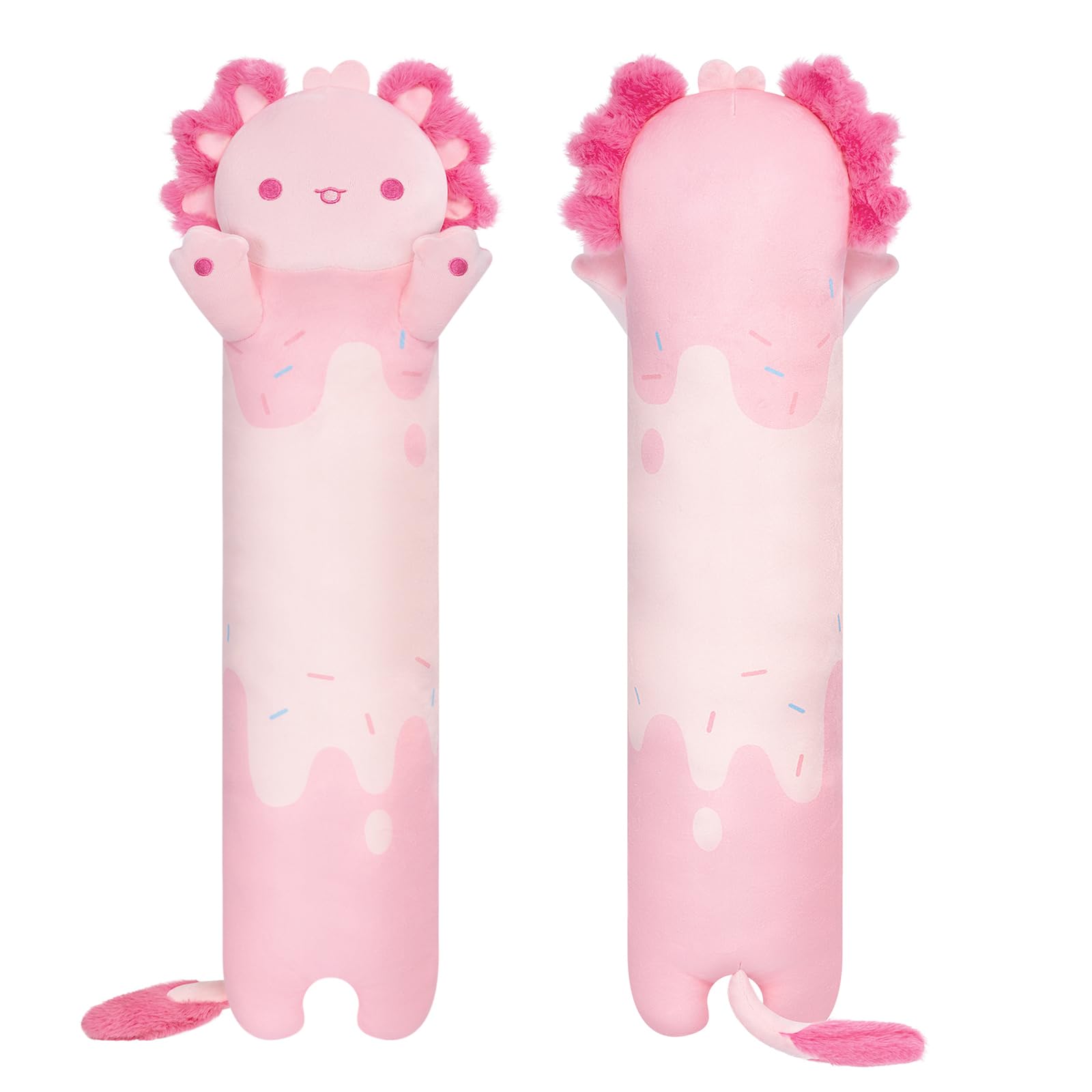 Mewaii 20in Long Pink Axolotl Plush Pillows Stuffed Animals Squishy Pillows - Cute Axolotl Plushie Sleeping Hugging Plush Pillow Soft Toys for Kids
