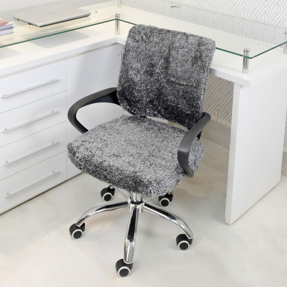 D. Vieira Têxtil & Decor Office Chair Slipcover Cover Computer Desk Chair Pink (Black & White)