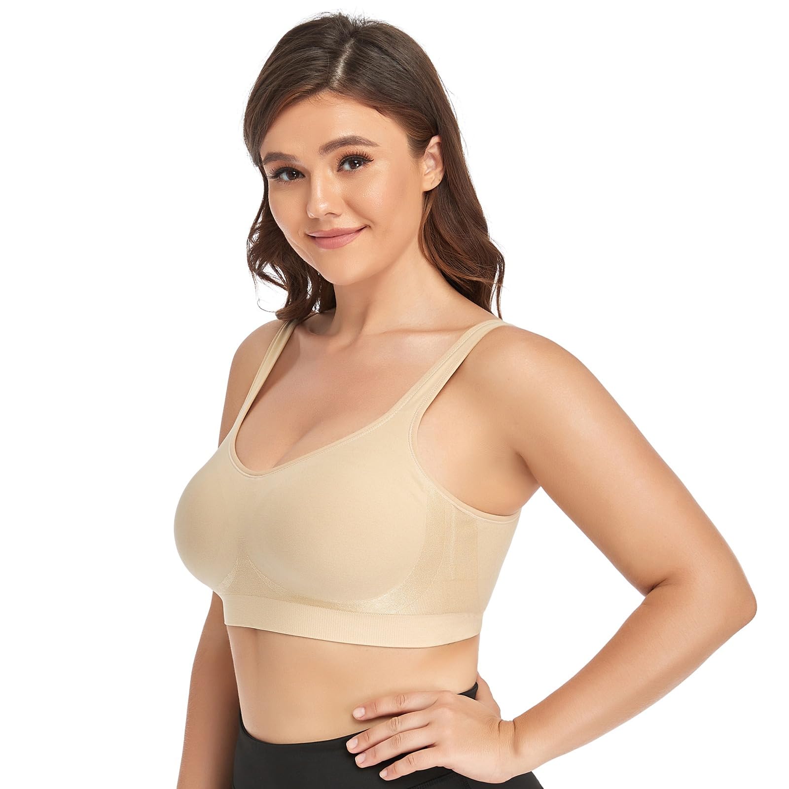 Vertvie Reggiseno Sportivo Donna 1/2/3 Set Basic Senza Ferretto Senza Cuciture Imbottite Yoga Running Reggiseno Top