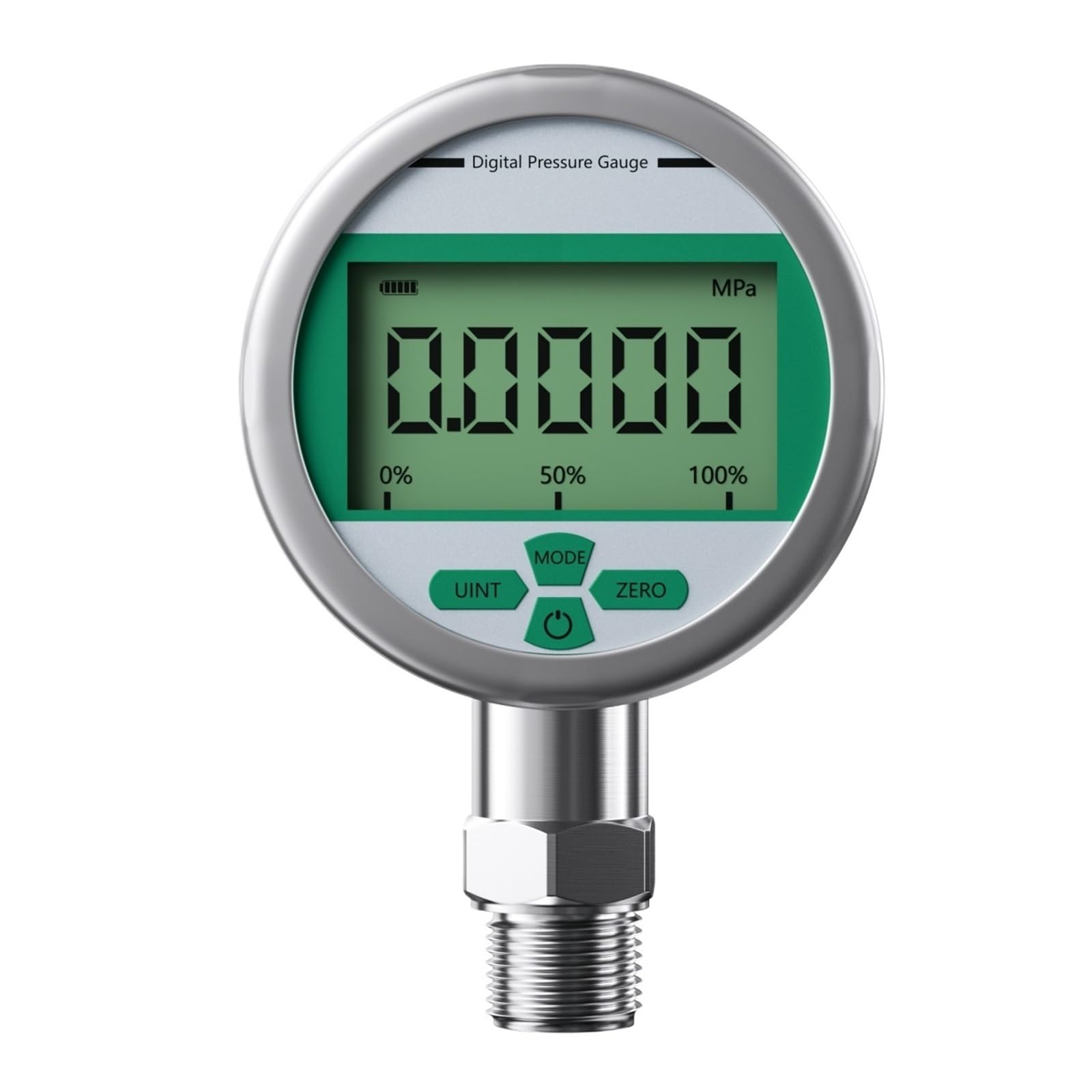 Manómetro digital, QD-SD-80 0-600bar 80 mm Manómetro de presión de aire y agua Acero inoxidable 304(-1-0 bar)
