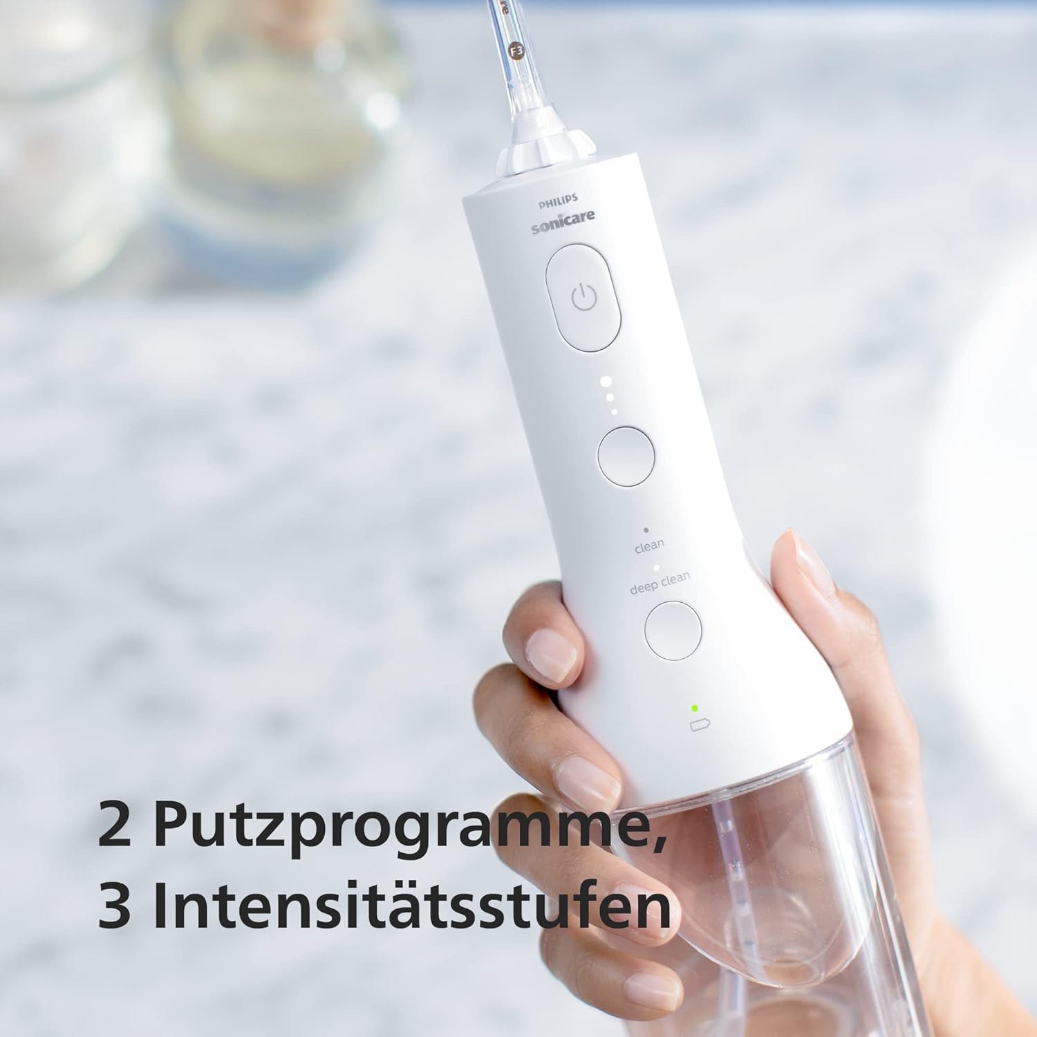 Philips Sonicare kabellose Power Flosser Munddusche und DiamondClean 9000 elektrische Zahnbürste – Saubere Zähne, sauberes Zahnfleisch und Plaque-Entfernung, Weiß (Modell HX3886/41)