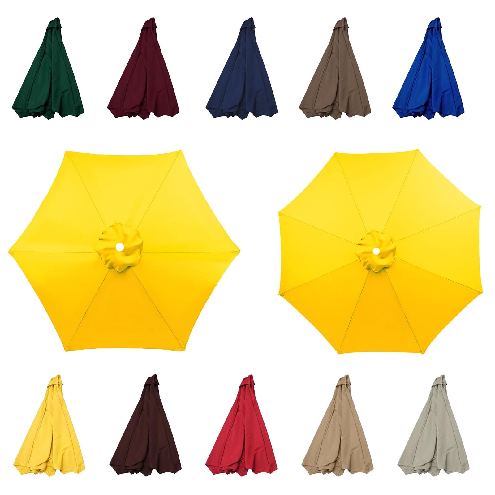 Outdoor Patio Umbrella Replacement Cover, replacement parasol fabric cover, Umbrella Replacement Parasol Cloth For 6 Arms 8 Arms Cantilever Parasol Umbrella Replacement Canopy(Color:Yellow,Size:8ribs: — image 1