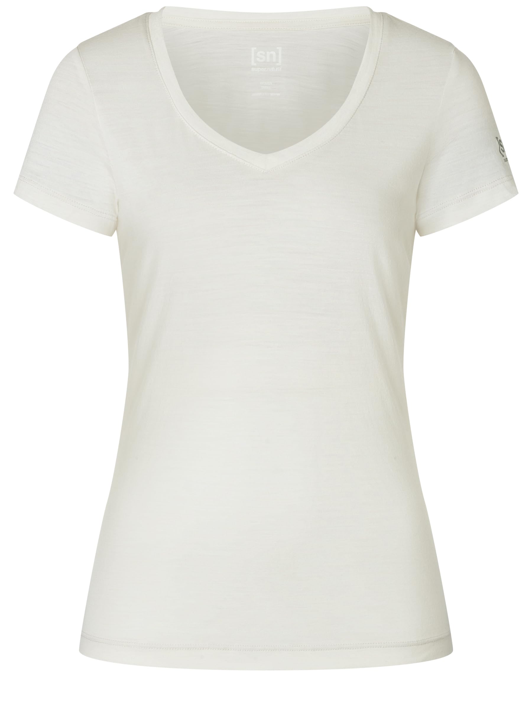 super.natural W SIERRA140 V Neck Merino Shirt Damen - Geruchs- und feuchtigkeitsabweisendes T-Shirt mit V-Ausschnitt, Sommer Funktionswäsche für Sport & Alltag