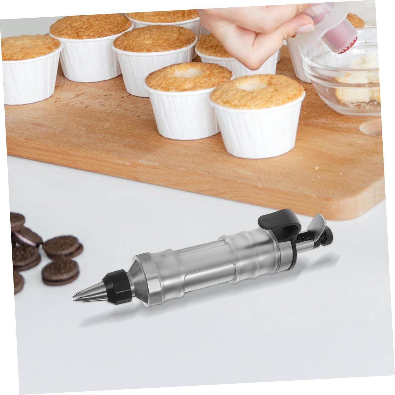 Cupcake Füllspritze aus Backzubehör für Dekorative Torten und Gebäck Einfach zu Reinigen für Zuhause Geeignet