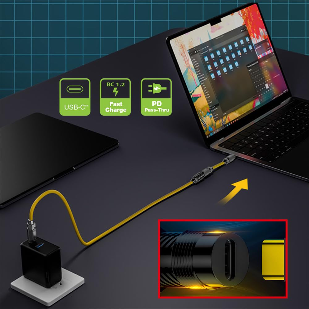 NFHK USB4 Kabel 20 Gbit/s 140W – 200 Cm, Ultra Flexibel | 8K Video, Laden & Daten
