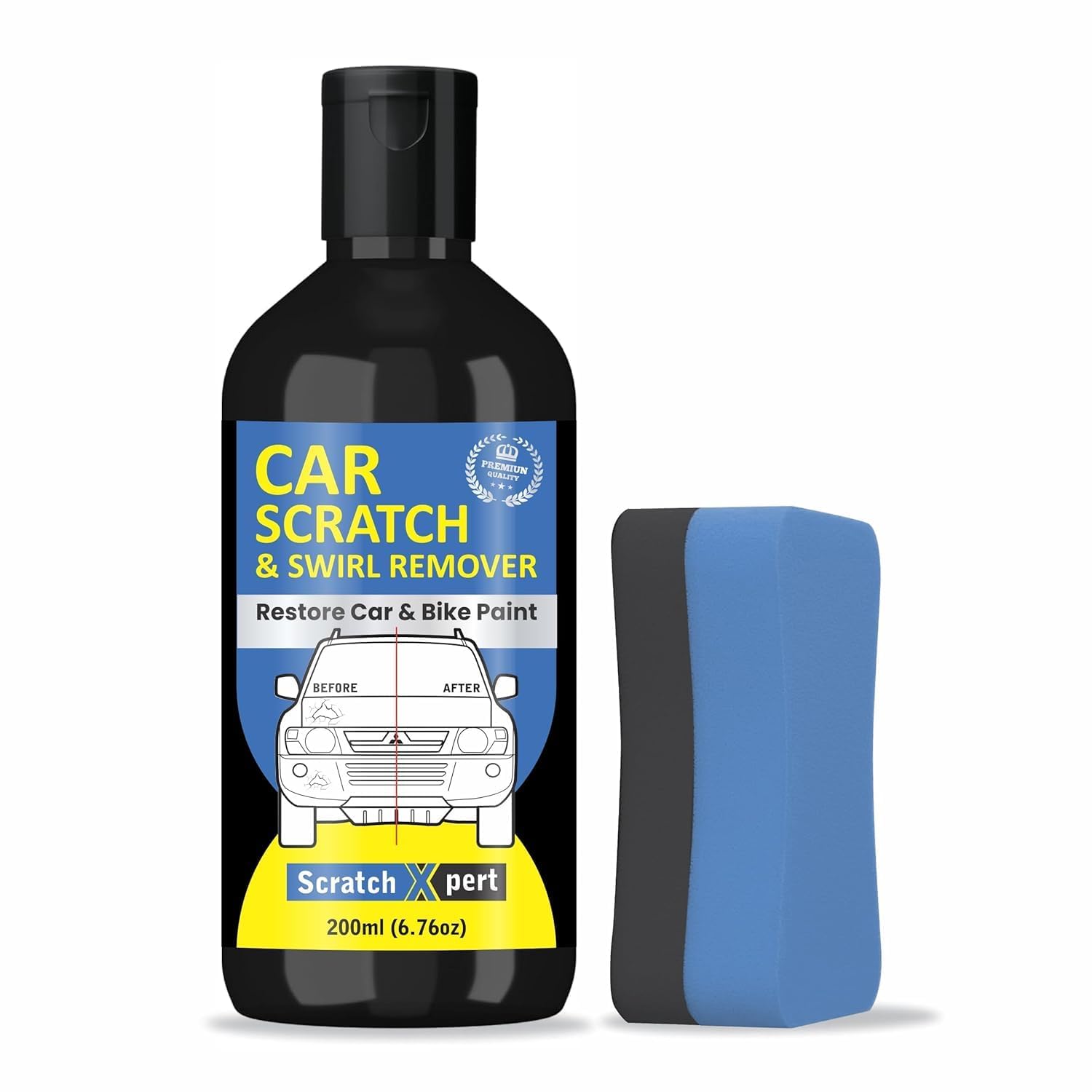 KREQU Body Scratch Remover and Repair Polishing Cream Kit with Sponge Cream Wax |Car Body Scratch Remover | Car and Bike Scratch Remover Kit for Deep Scratches(200MI) (B0D9KFX3JJ) Amazon Price History, Amazon Price Tracker