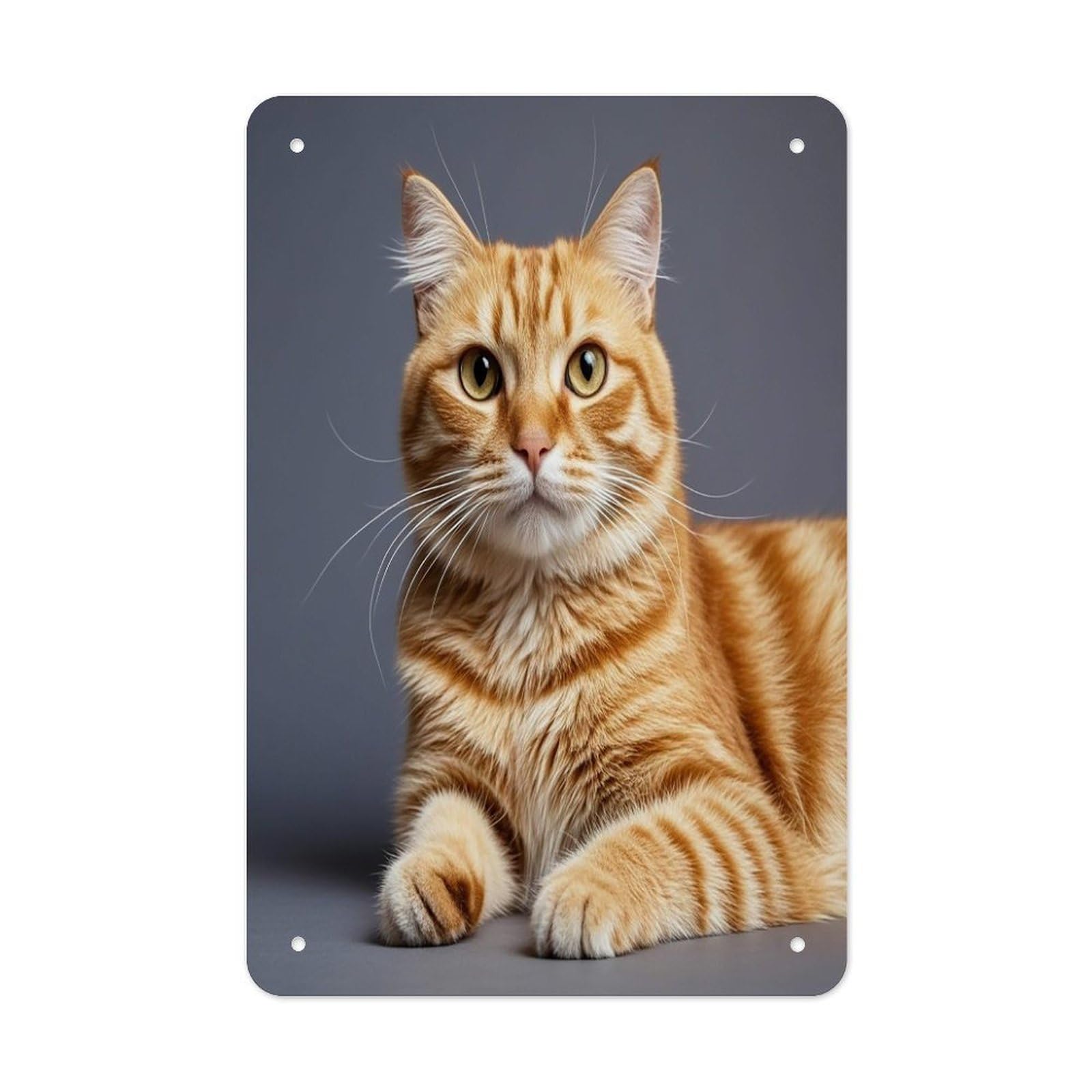 Cat Metal Tin Sign Funny Vintage Metal Signs Metal Art Poster Man Cave Decor Retro Tin Sign for Home Office Kitchen Bar Cafe Garden Wall Decor 11.8 X 7.9 Inch
