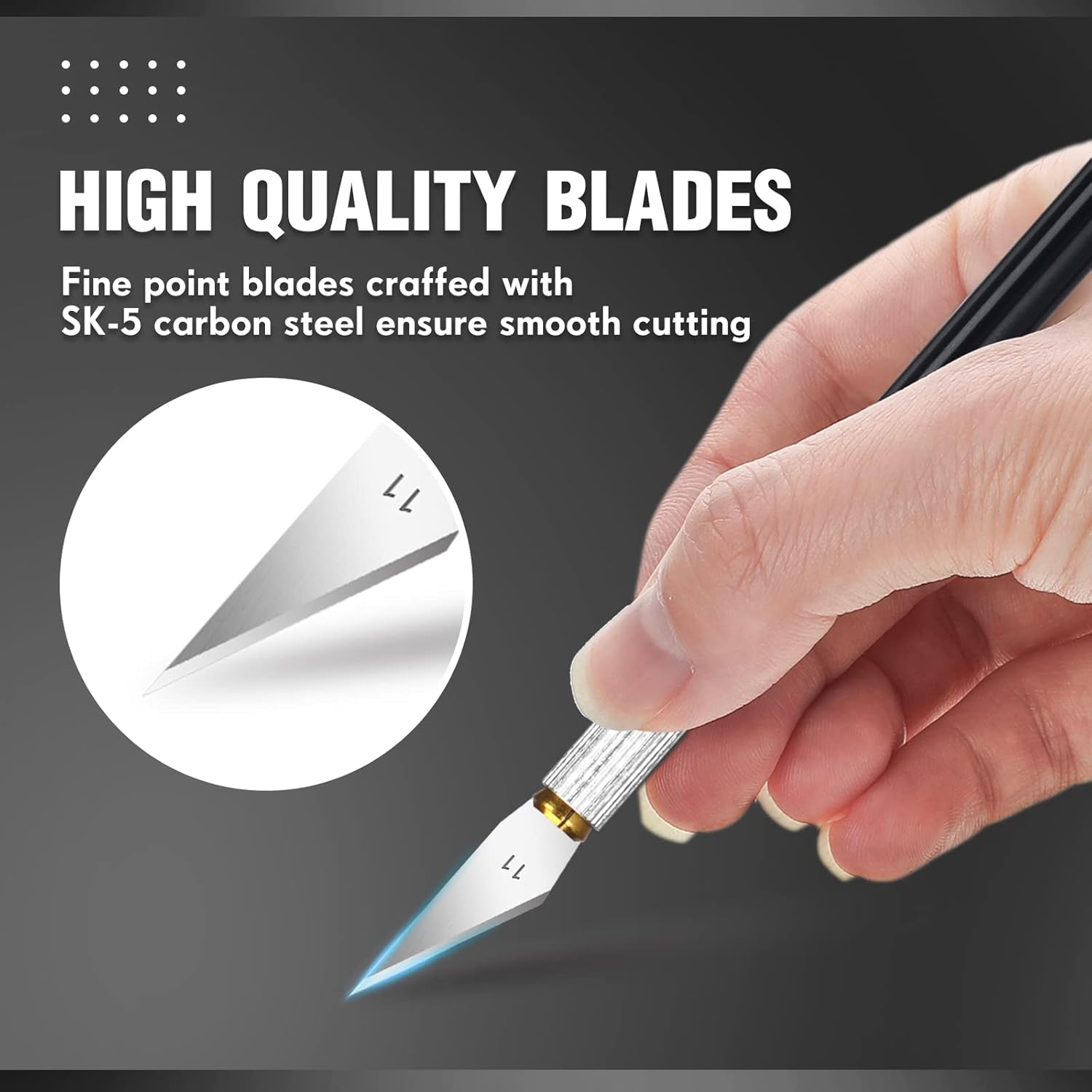 Zhehao 600 Pcs Knife Blades 11 High Carbon Steel Blades Bulk Hobby Art Refill #11 Precision Knife Replacement with Storage Case for Scrapbooking Cutting Stencils Wood Carving