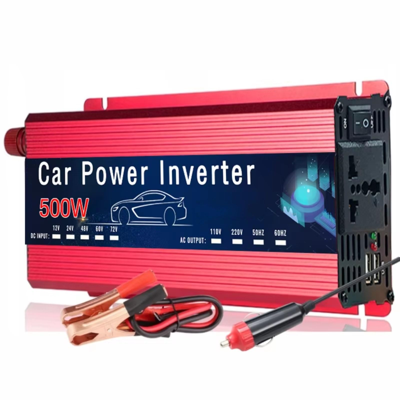 Convertitore Inverter Di Potenza Per Auto 12V 220V Doppia USB 500W 1500W 2000W Presa Universale Inverter Solare Inverter Onda Pura(500W)