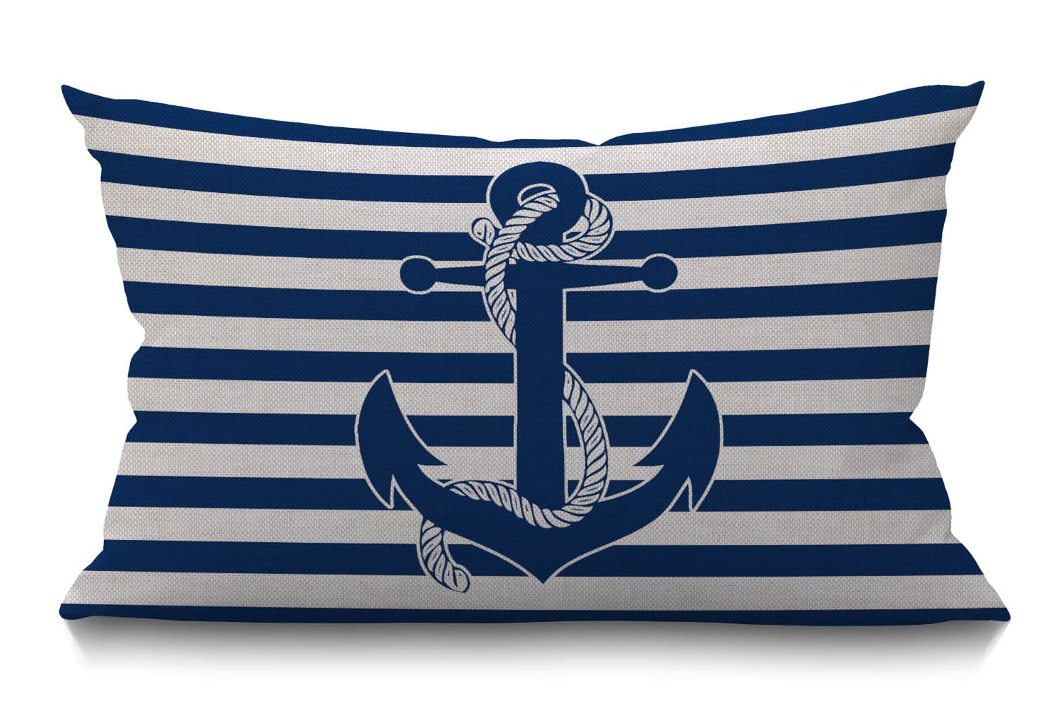 BGBDEIA Cushion Cover Retro Nautical Anchor Rectangle Outdoor Cushion Covers 12x20 inch, 30 x 50 cm Cushion Cover with Invisible Zip for Sofa Chair Living Room