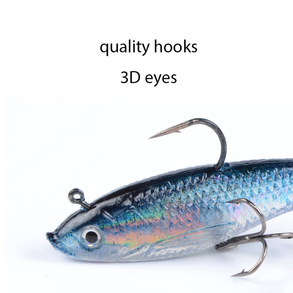 Miękkie główki przynęty 3D Baitfish z ogonem wiosła do łowienia przynęt (PCV, 19,4 g/10 cm, 7 opcji kolorów)