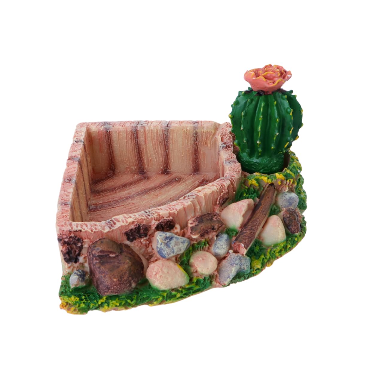 BESPORTBLE 1Pcs Cactus Design Crawler Bowl Durable Pet Food Dish for Reptiles Tortoises and Lizards Easy to Feeding Dish for Snacks and Fresh Food Essential Pet Supplies