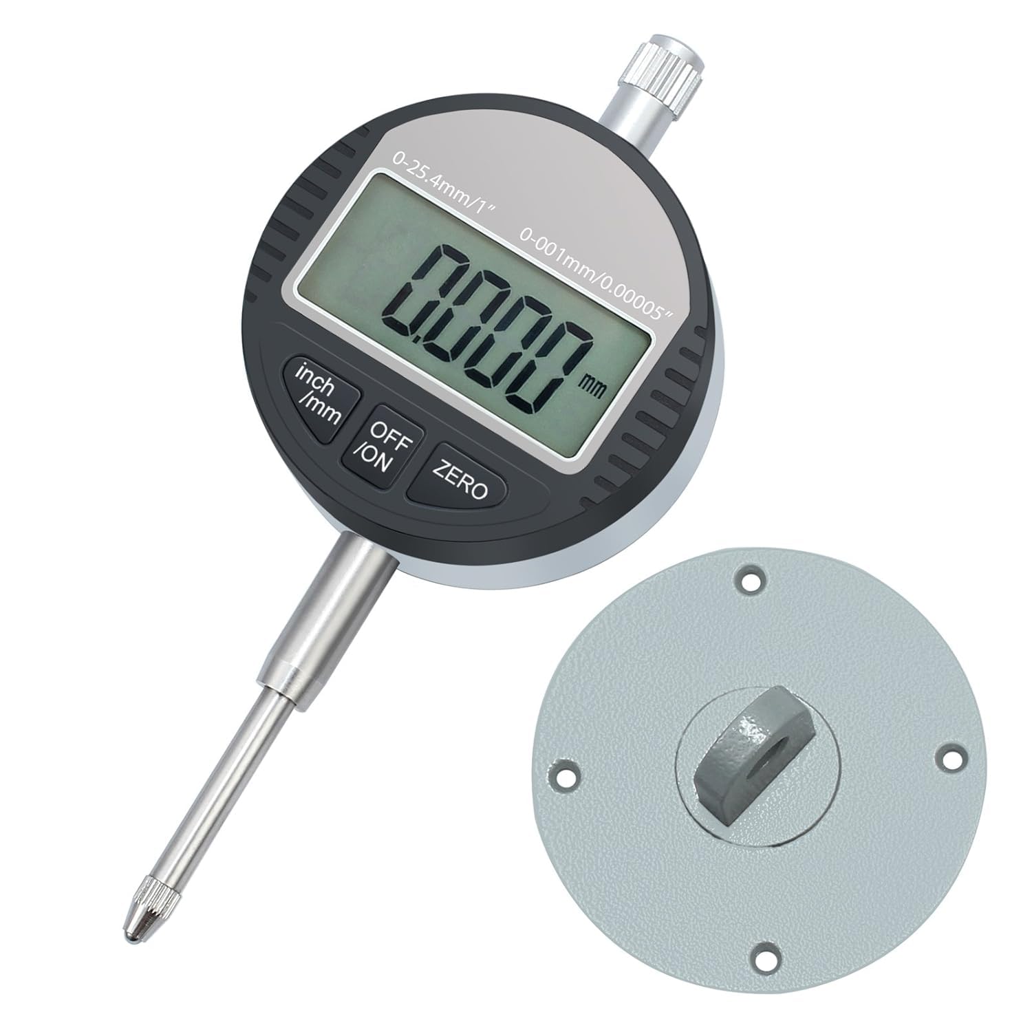 Neoteck Digital Dial Indicator 0.001mm/0.00005 DTI Dial Test Gauge Range 0-12.7mm Digital Probe Indicator Dial Test Indicators Electronic Indicator Gauge