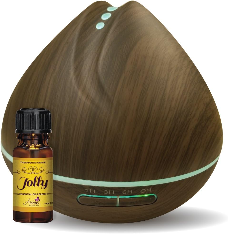 AvianoUltrasonic Essential Oil Diffuser & Humidifier Diffuser Combo, Essential Oils Diffusers for Home & Work, Uplifting Aroma Oil Included, Ideal for Aromatherapy
