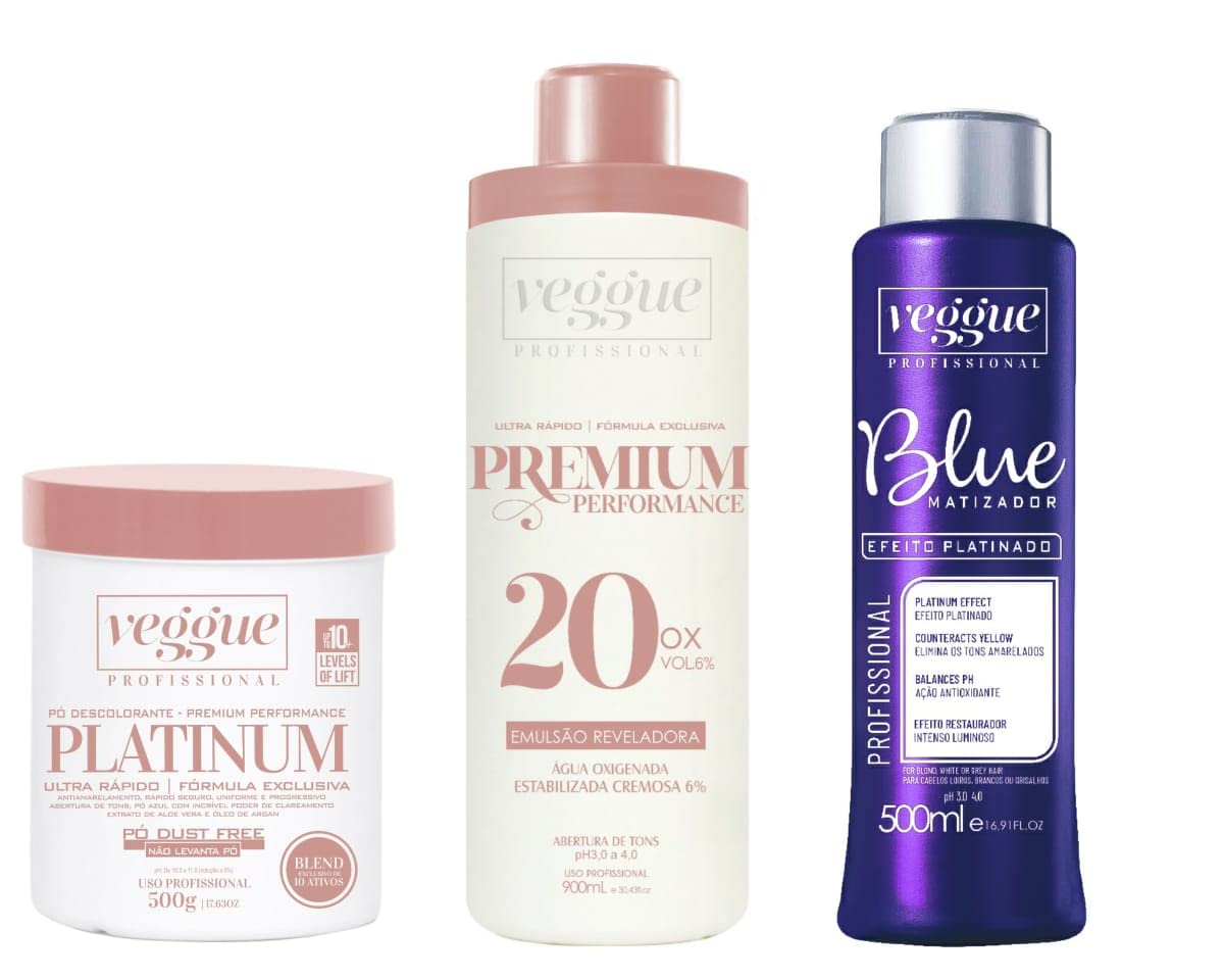 Kit Pó descolorante Azul Premium, Água Oxigenada 20 Volumes e Matizador Blue Platinado, Veggue Profissional em promoção! Veja a oferta e mais achadinhos de Descolorantes e Matizadores 2 Hoje é o melhor dia para comprar Kit Pó descolorante Azul Premium, Água Oxigenada 20 Volumes e Matizador Blue Platinado, Veggue Profissional com aquele preço maroto! Promoção! Aproveite a oferta! 2