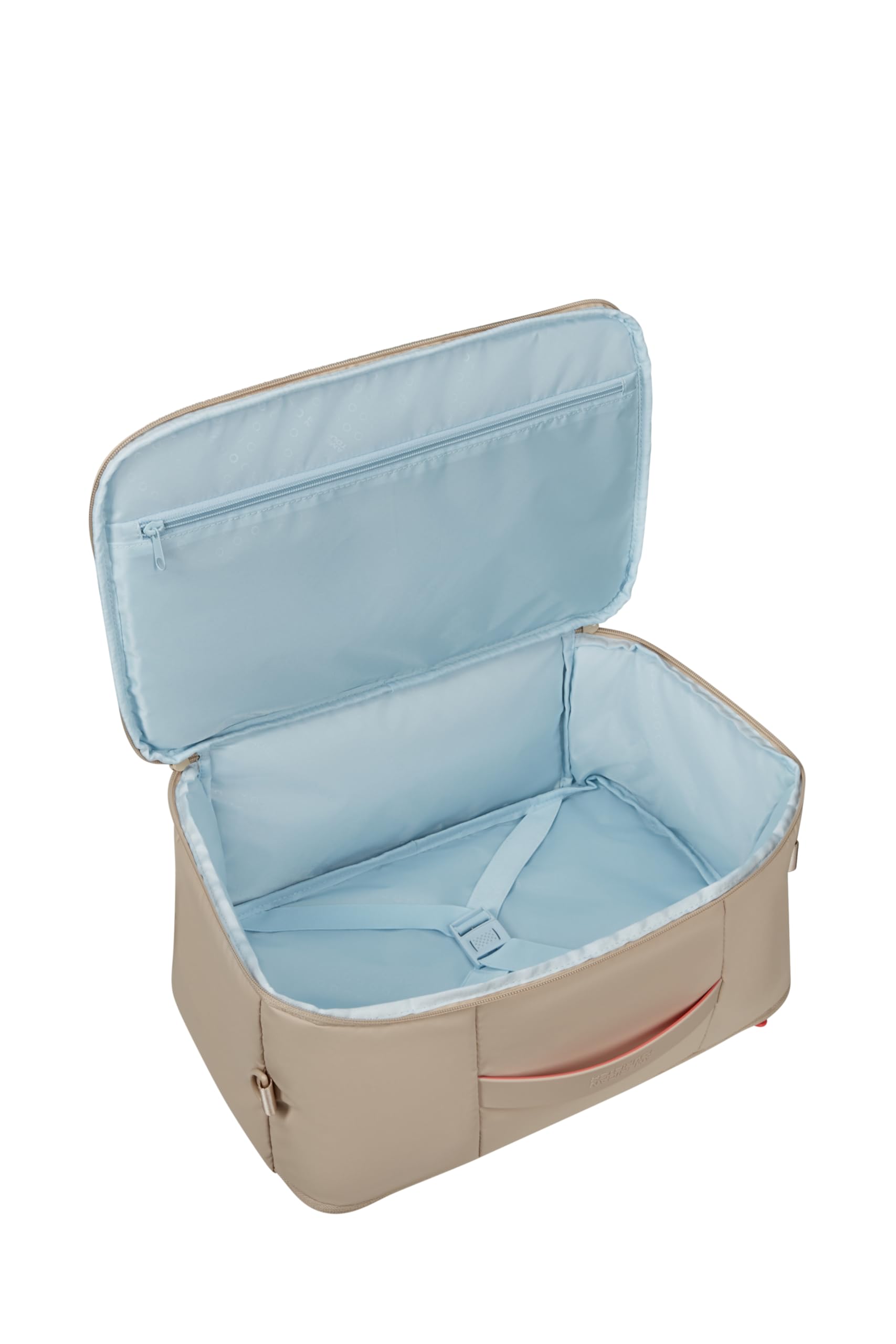 American Tourister Puffypop - Damen Untersitz Handgepäck (40 x 25 x 20 cm, 21 L, 0.70 kg) - Vielseitige 3-Way Kabinentasche, Flugzeug-Rucksack mit Laptopfach 14" - Beige