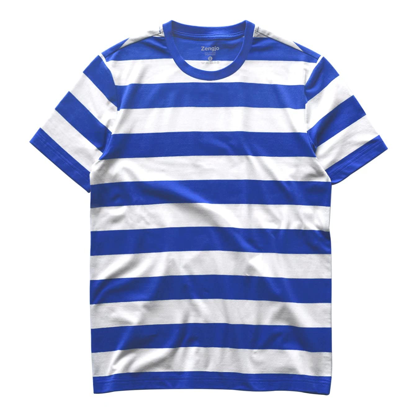 Zengjo Mens Striped Shirt Short Sleeve T-Shirts