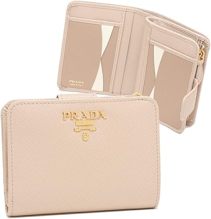 PRADA ピンク レザー 二つ折り財布 プラダ 二つ折り財布 サフィアーノ マルチカラー ピンク