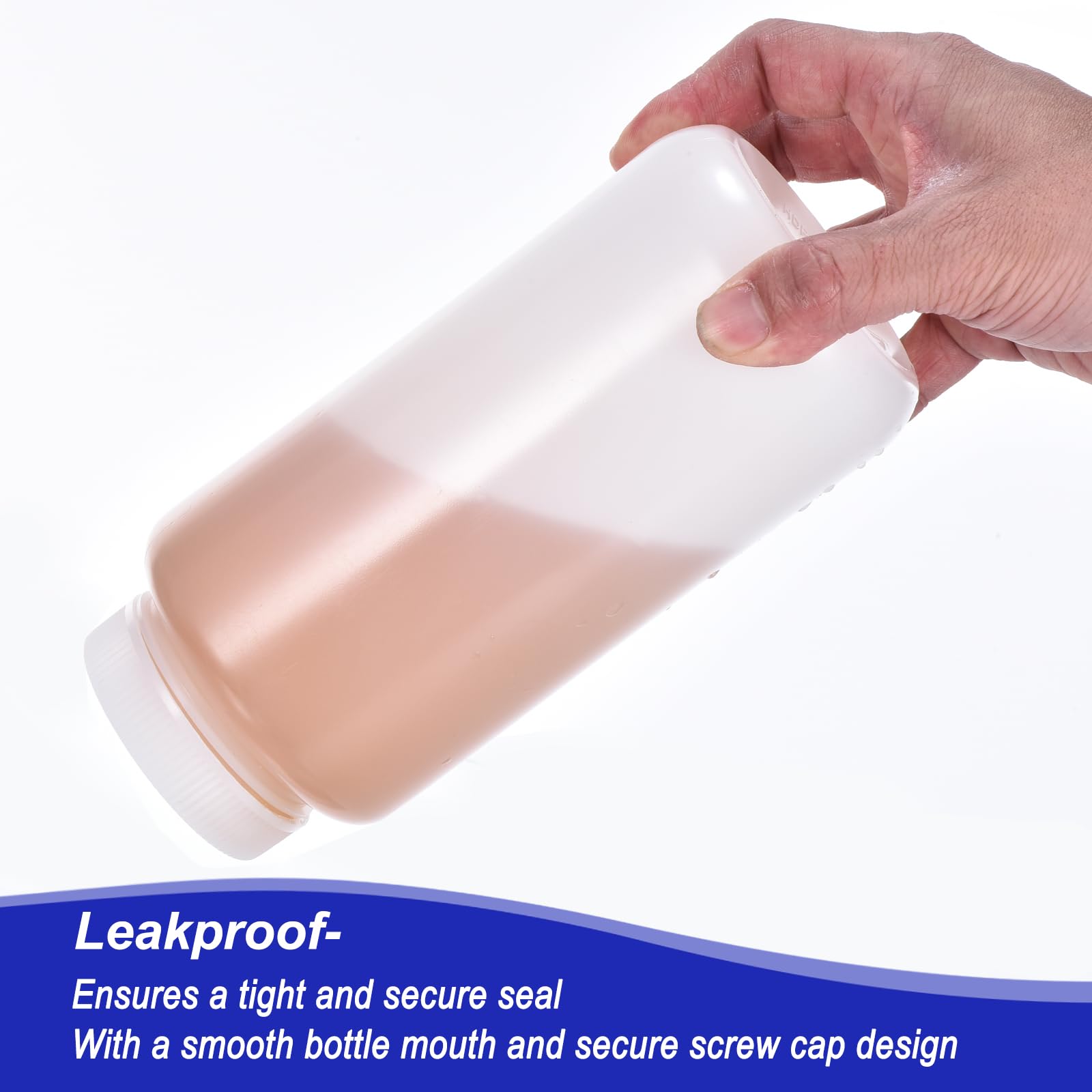 PATIKIL 5pz Bottiglie 1000ml Reagenti, Bottiglie Tonde Bocca Larga Tappo Vite per Conservare Acqua, Reagenti, Liquidi e Campioni Solidi Laboratorio, Trasparente Bianco