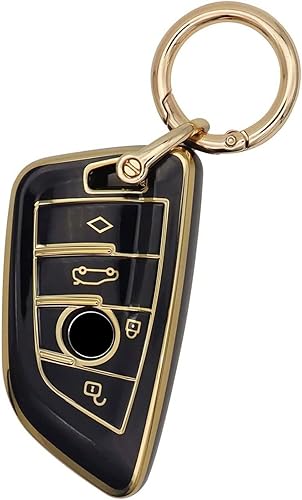 Funda para llavero BMW, anillos para BMW 2 5 6 7 Series X1 X2 X3 X5 X6 X7 Premium Anti-polvo Anti-Break Protección (negro)