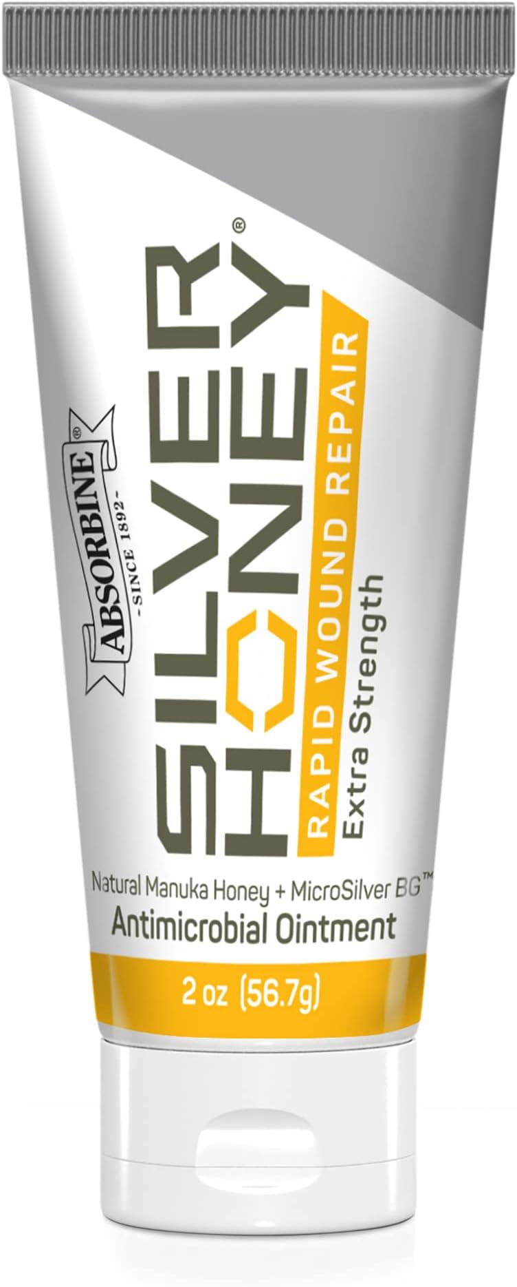 Silver Honey Rapid Wound Repair Ointment, Manuka Honey & MicroSilver BG, Veterinarian Tested Horse & Animal Wound Care, 2oz Tube