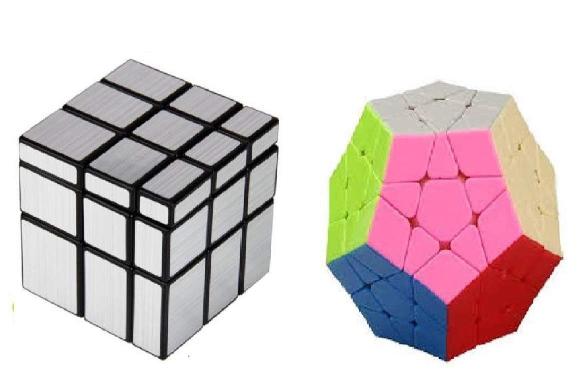 Toy Arena Silver Mirror & Megaminx Cube Combo Puzzle Cube Brainstorming Game Toy with Black Base & Neon Color (2 Pieces) (B07N5M8QJD) Amazon Price History, Amazon Price Tracker