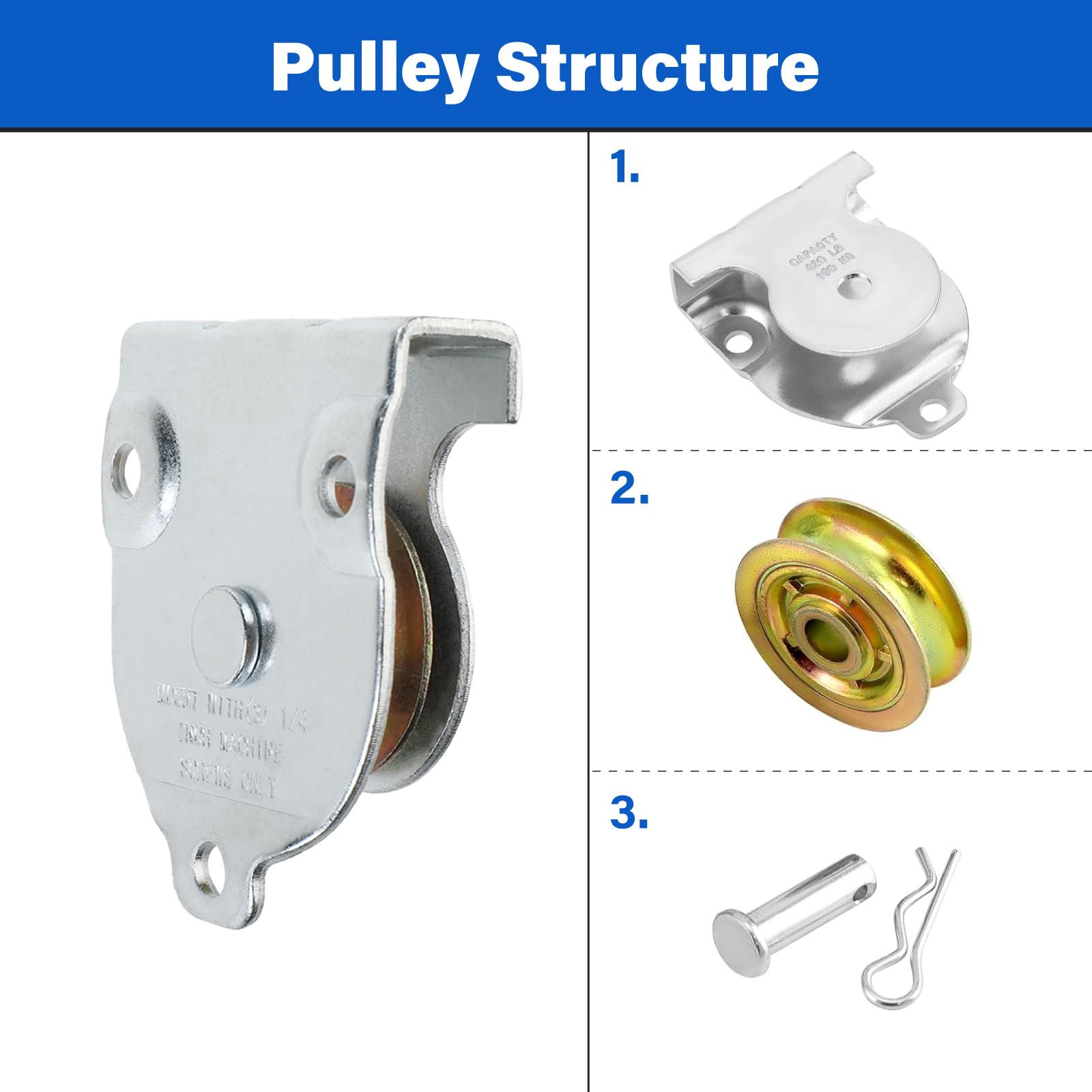Ceiling Pulleys - 6 Pack Zinc-Plated -4 Ceiling Pulleys - 6 Pack Zinc-Plated -4