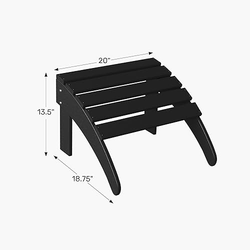 Miniatura 2 de WestinTrends Otomana para exteriores, reposapiés otomano Adirondack para patio, taburete plegable de madera de polietileno para todo tipo de clima,