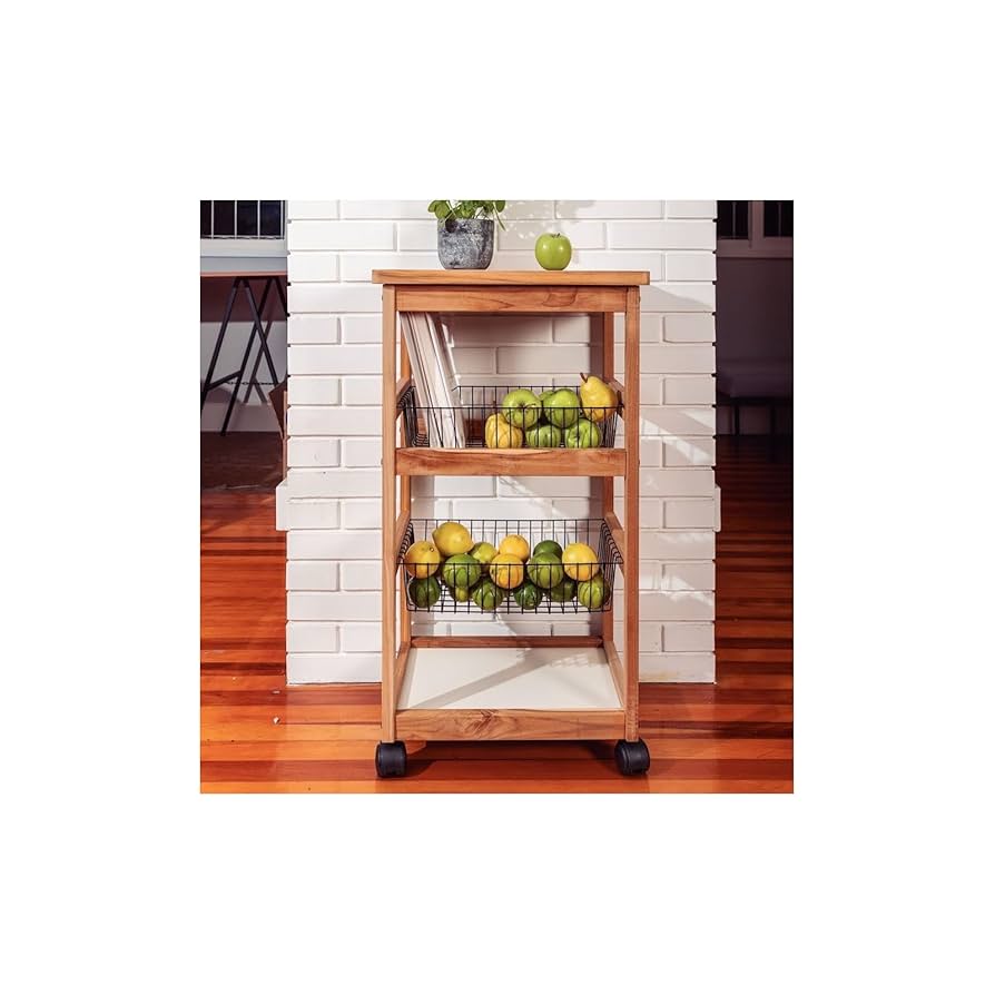 新品未使用　トラモンティーナ　キッチンカート Amazon.co.jp: トラモンティーナ 木製 キッチンワゴン