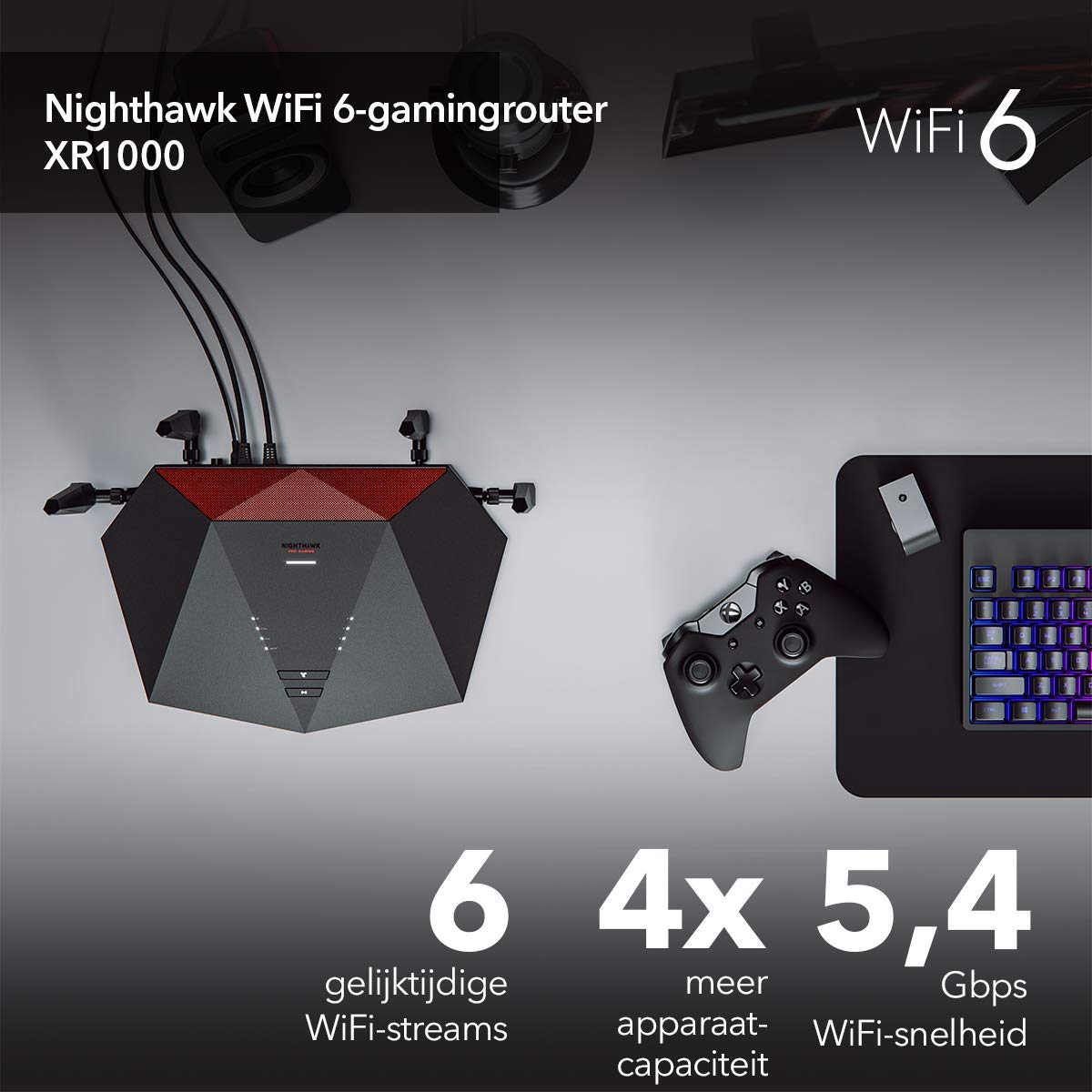 NETGEAR Nighthawk XR500 Wi-Fi Pro Gaming-router (AC2600-snelheid met quad-stream, QoS, gamesoftware met dashboard en geo-filter van Netduma
