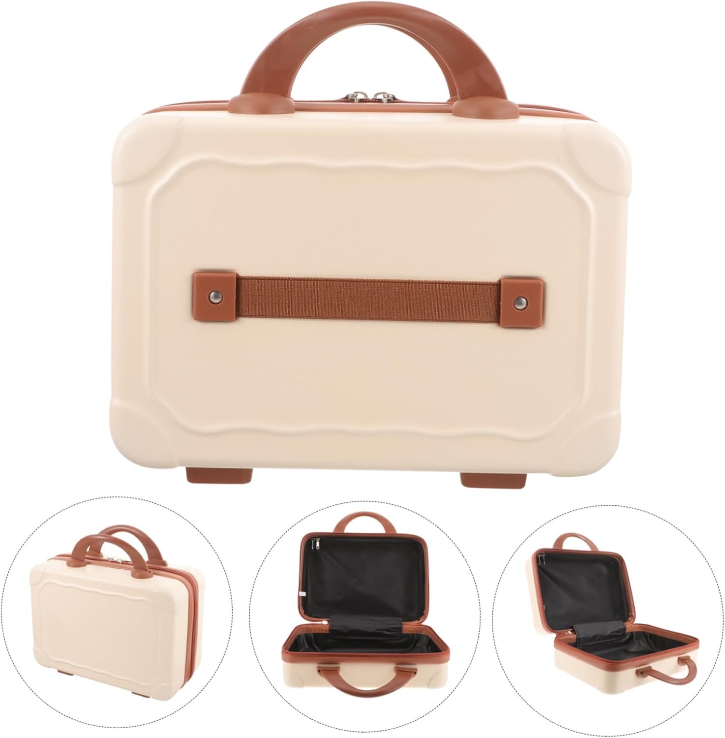 Macaron Color Portable Makeup Suitcase Mini Travel Organizer Case for Women Compact Cosmetic Storage Detachable Dividers