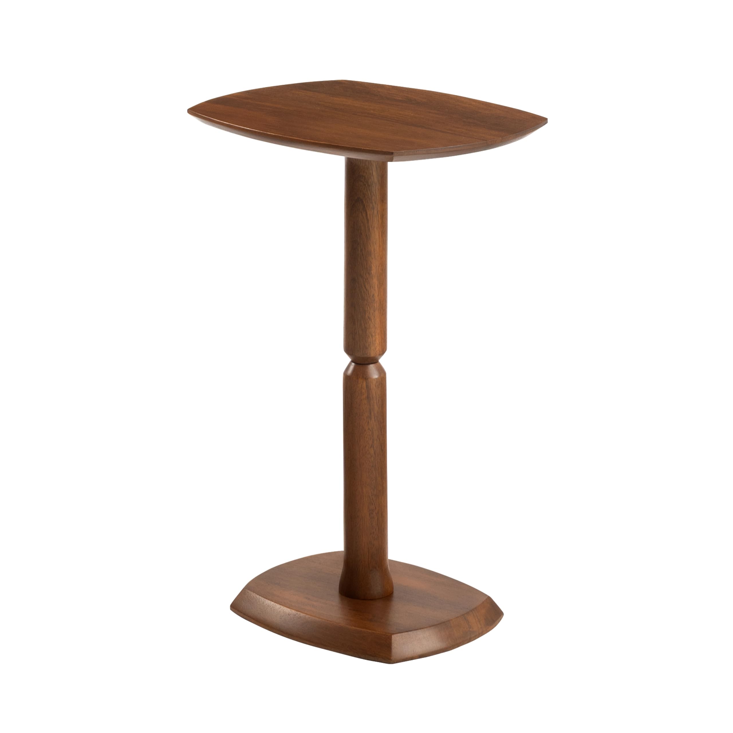 MH London Cooper Side End Table - 56cm Tall Solid Mango Wood Accent Table - Handmade Walnut Finish Nightstand for Living Room, Bedroom & Small Spaces
