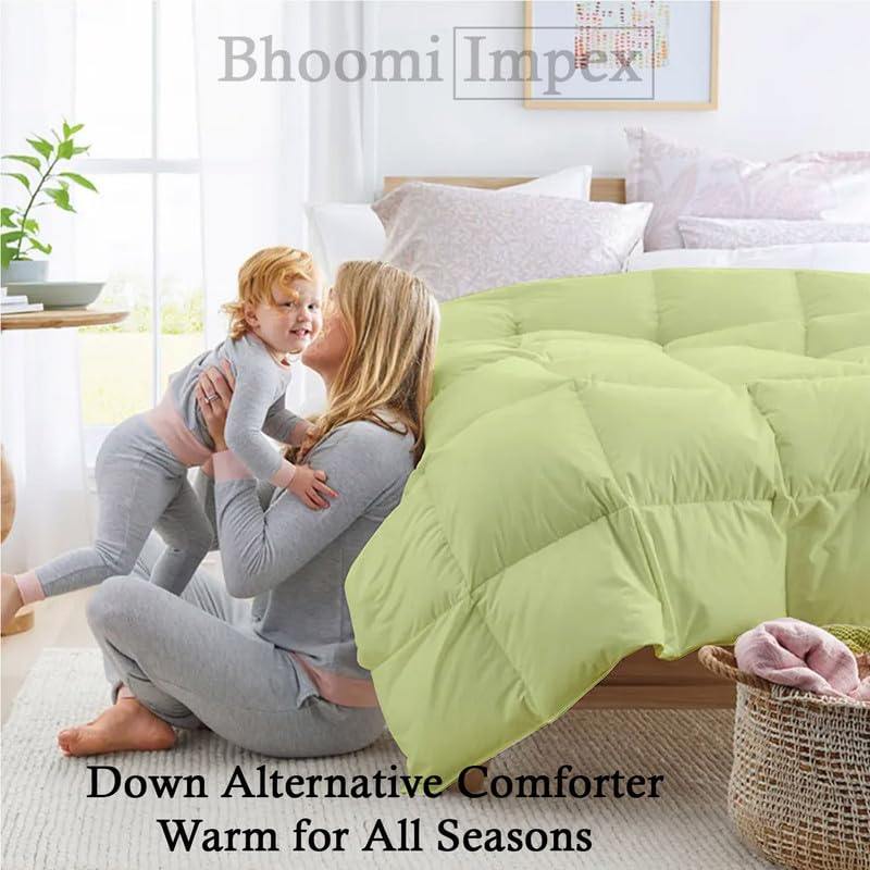 Image of Down Blanket, Extra Lightweight Summer Comforter for King Bed | 100 GSM Ac Comforter Super Soft Fluffy ComforterKing Bed Comforter | Dohar | Duvets |Soft Microfiber Fabric (100 GSM, Green)