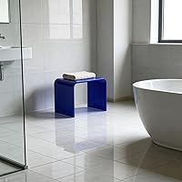 Vista 3 de Taburete de acrílico de 13" de ancho para niños pequeños, soporte para plantas, multiusos como taburete resistente al agua para la ducha, taburete