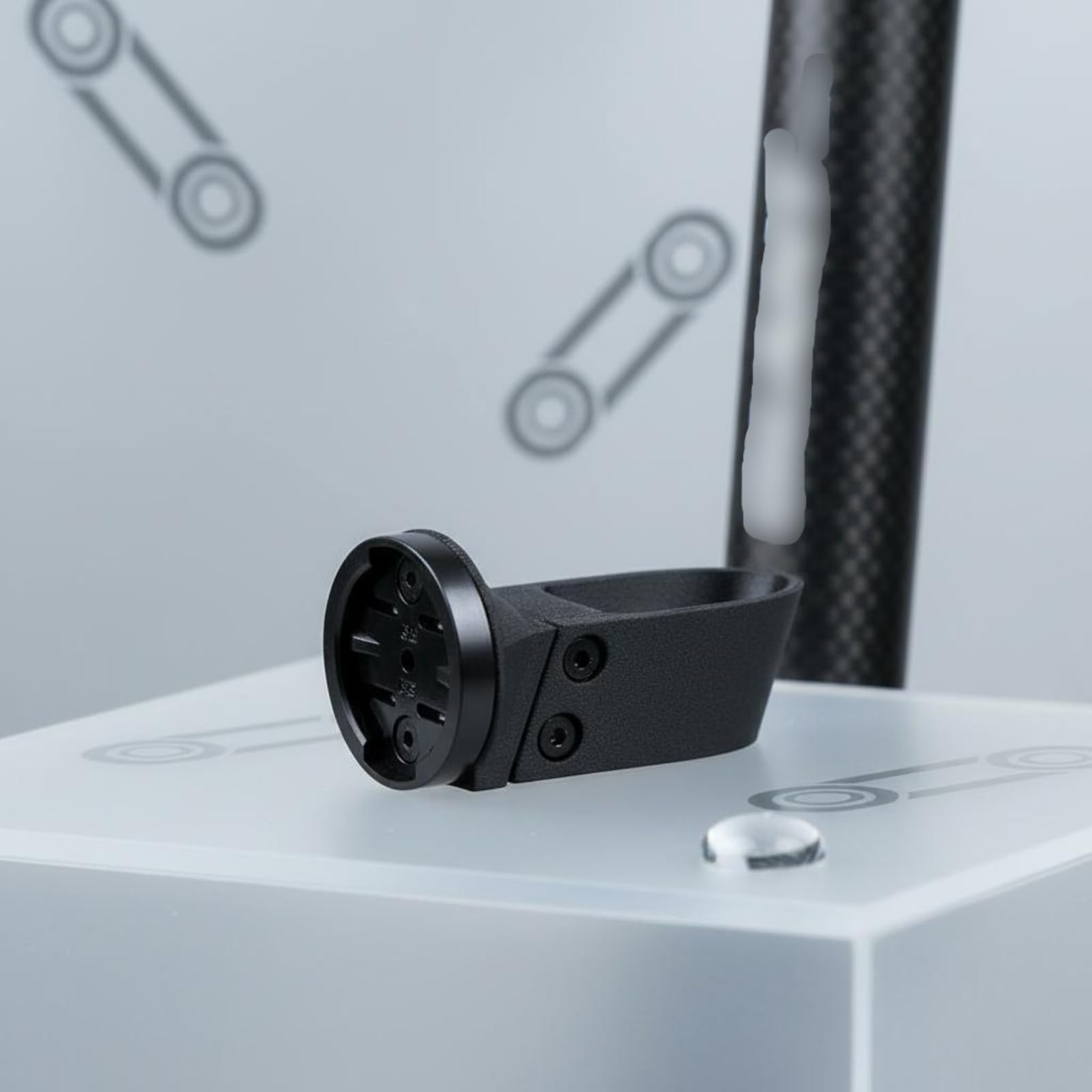 Supporto Sella Bici Staffa Luce Retro Carbonio Compatto Mantiene Estetica Pulita Montaggio su Tubo Sella Adatto per Ciclismo Pendolare Strade, Nero, Interfaccia Garmin Specializzata