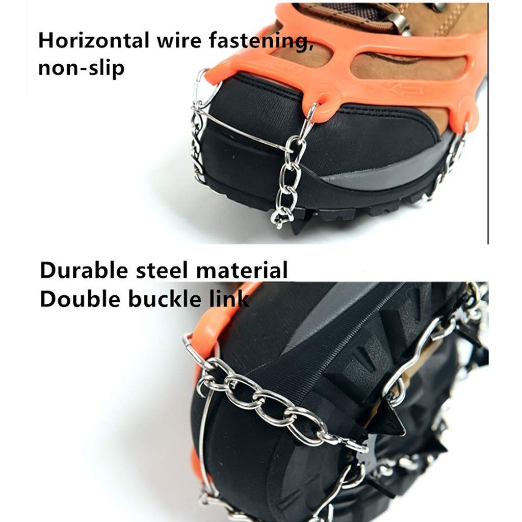 Ice Snow Grips Couvre-Chaussures Chaîne à Neige, Crampons à Crampons antidérapants Multifonctions avec 8 Crampons de Traction en Acier Inoxydable pour la Marche en Plein air, Le jo