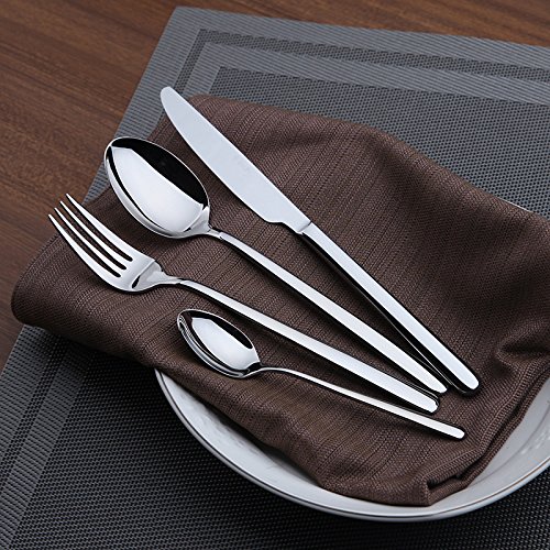 Juego de cubiertos plata de acero inoxidable con 24 piezas para comedor occidental clásico