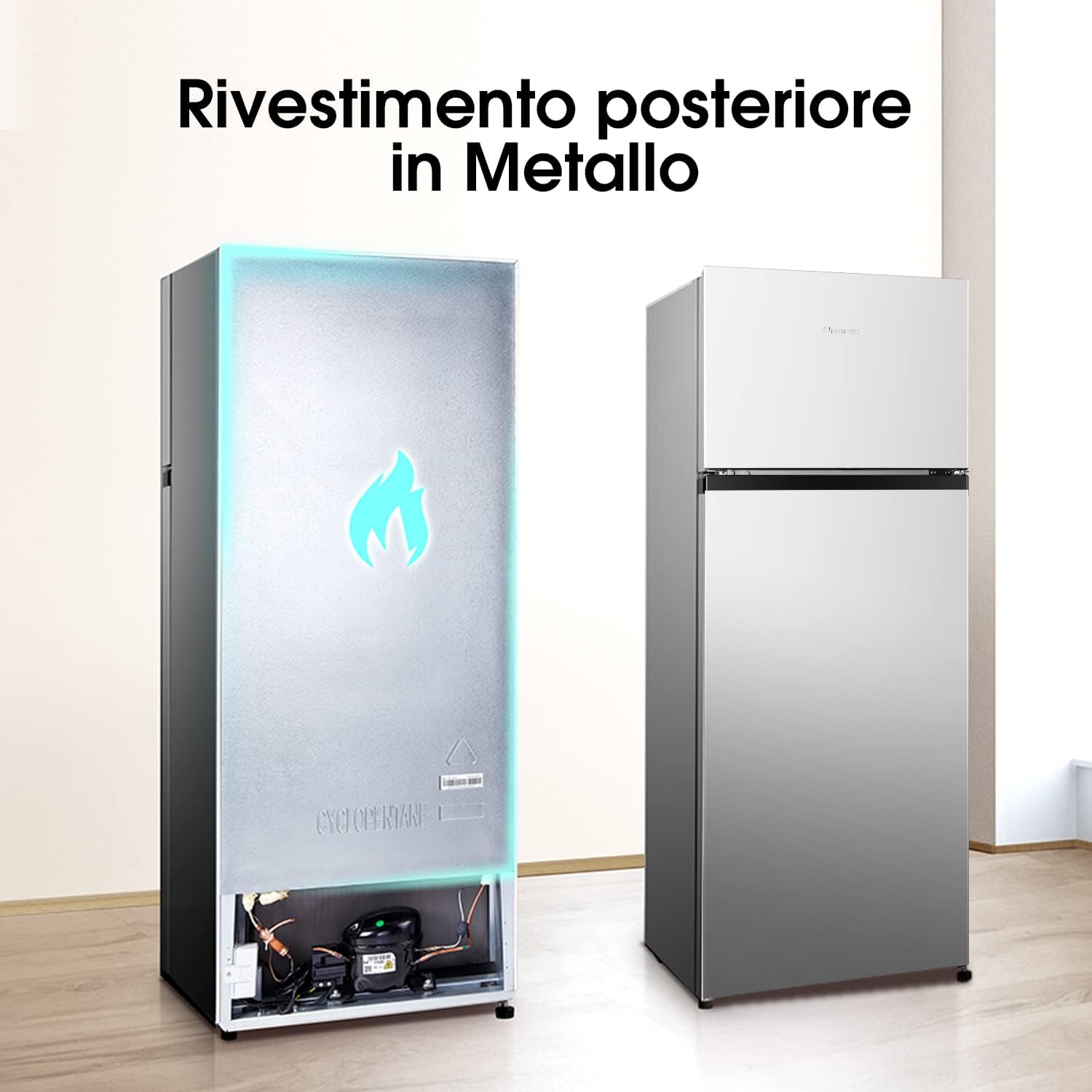 Hisense MTM55206F Frigorifero Doppia Porta a Libera Installazione Modello 2022, 206 L, Bianco [Classe di efficienza energetica F]