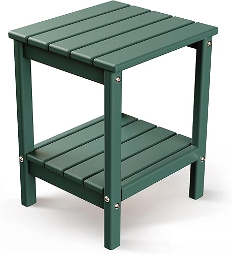 Miniatura 39 de GREENVINES Adirondack - Mesa lateral para exteriores, 14 x 13 pulgadas, plástico HDPE, para todo tipo de clima, ártico, mesas auxiliares exteriores