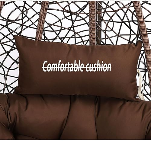 Miniatura 7 de Cojín de repuesto para silla de huevo, cojín de silla colgante con lazos, cojines para colgar silla de huevo, cojín de silla, para jardín, cesta