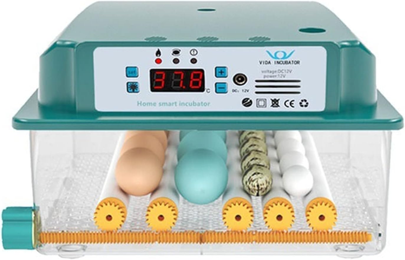 Incubator Incubator 16 Eggs Incubator Egg Incubator Fully Automatic Incubator Household Brooder Farm Chicken Incubator Bird Egg Poultry, Pigeons,Game Bird Egg Handling Supplies