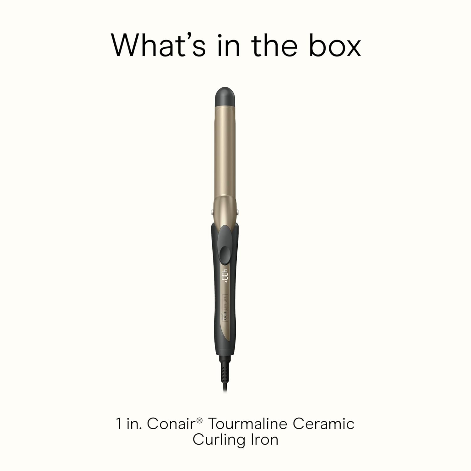 Infiniti PRO CONAIR Tourmaline Ceramic 1-Inch Curling Iron, Clamp Curling Iron, 1-Inch Barrel Produces Classic Curls, Hair Curler for Use on Short, Medium, and Long Hair, Dark Grey - Image 8