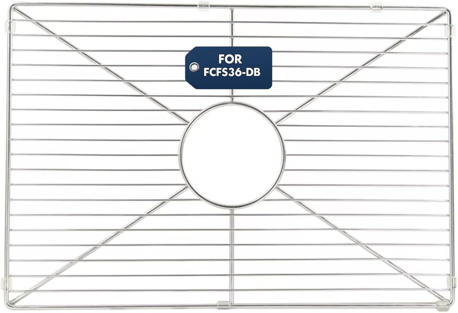 Nantucket Sinks Sink Protector – BG-FCFS36-DB Stainless Steel Metal Bottom Grid for FCFS36-DB Kitchen Sink, Chrome Finish, Rubber Feet & Bumpers