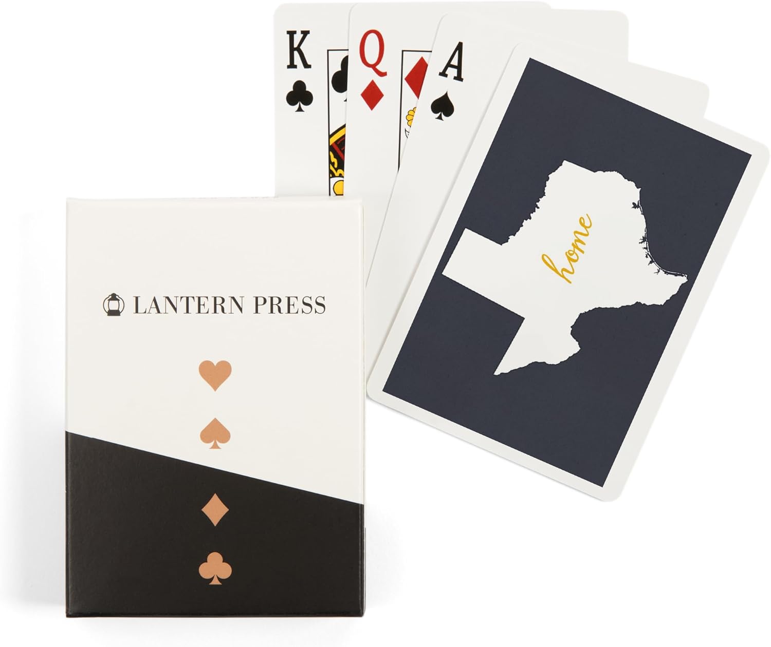 Lantern Press Texas, Home State, White on Gray, 52 Playing Cards for Adults, Poker Size Card Deck