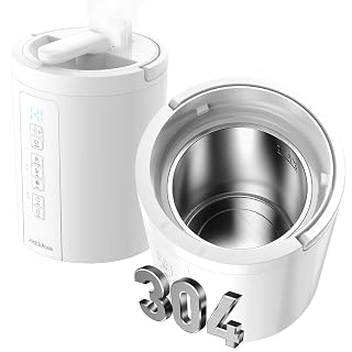 3L Stainless Steel Humidifier for Bedroom, Warm Mist Humidifiers Easy Clean, Steam Humidifier for Living Room, Whisper-Quiet and Filterless, with Sleep Mode and Timer, Auto-off Setting - Amazon product rated Grade A