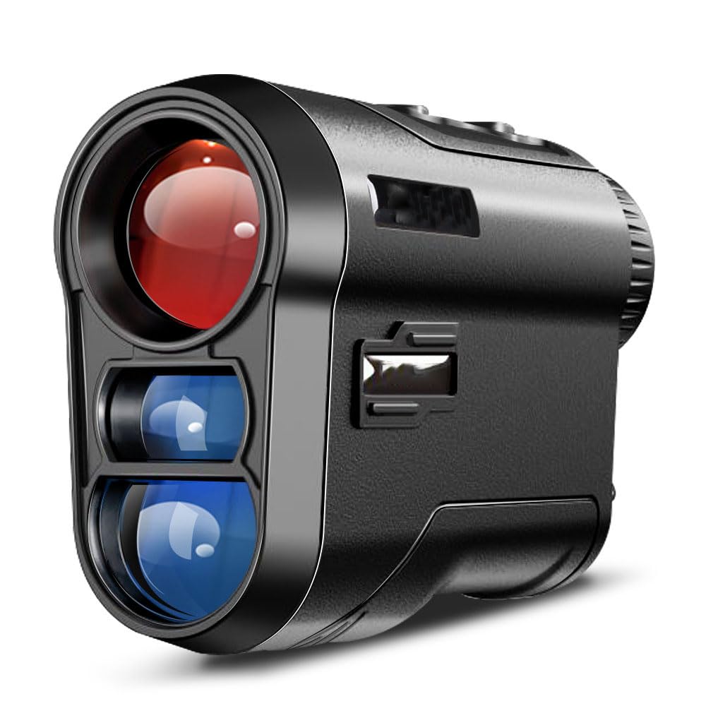 Telemetro Golf, Rangefinder Golf con Bloqueo de Asta de Bandera, Compensación de Pendiente, Escaneo de Vibraciones, Pequeño y Portátil, Telemetro con USB Recargable de 600/800/1000M